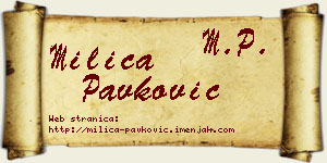 Milica Pavković vizit kartica